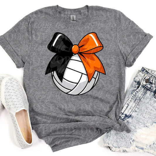 Orange & Black Volleyball - Adult
