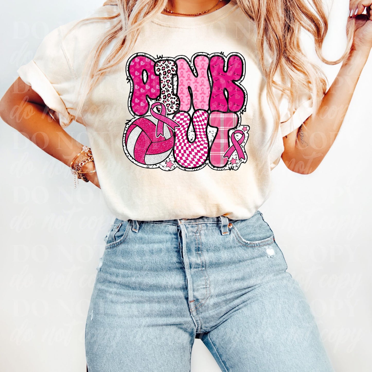 Pink Out Volleyball  -Adult