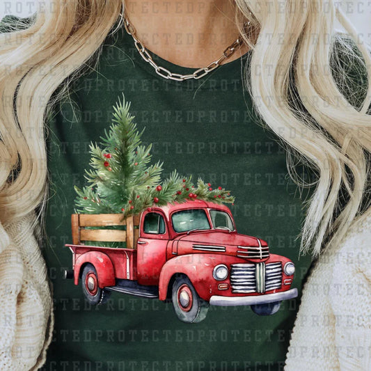 Retro Red Christmas Truck