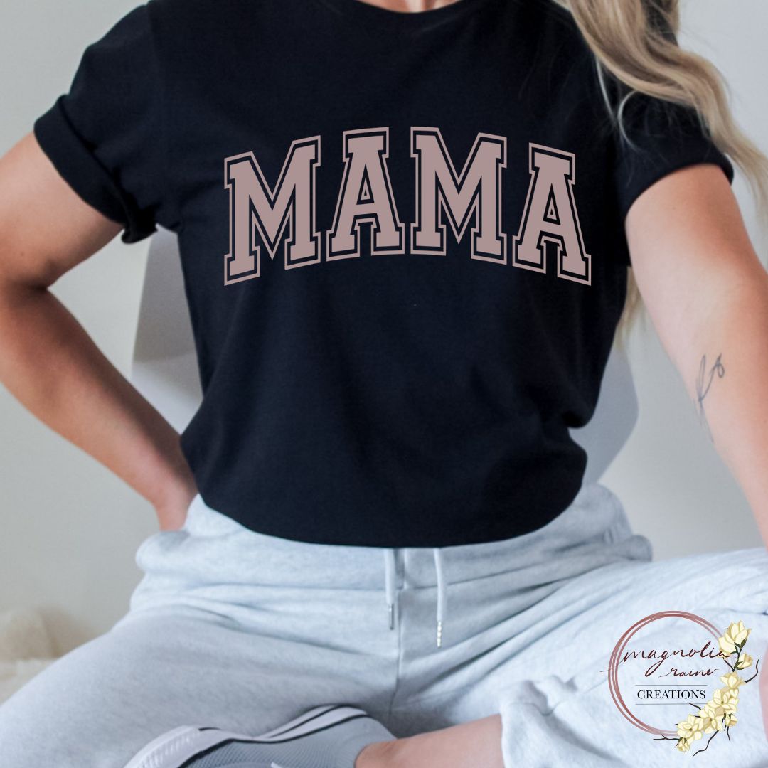 Mama Brown Puff Print